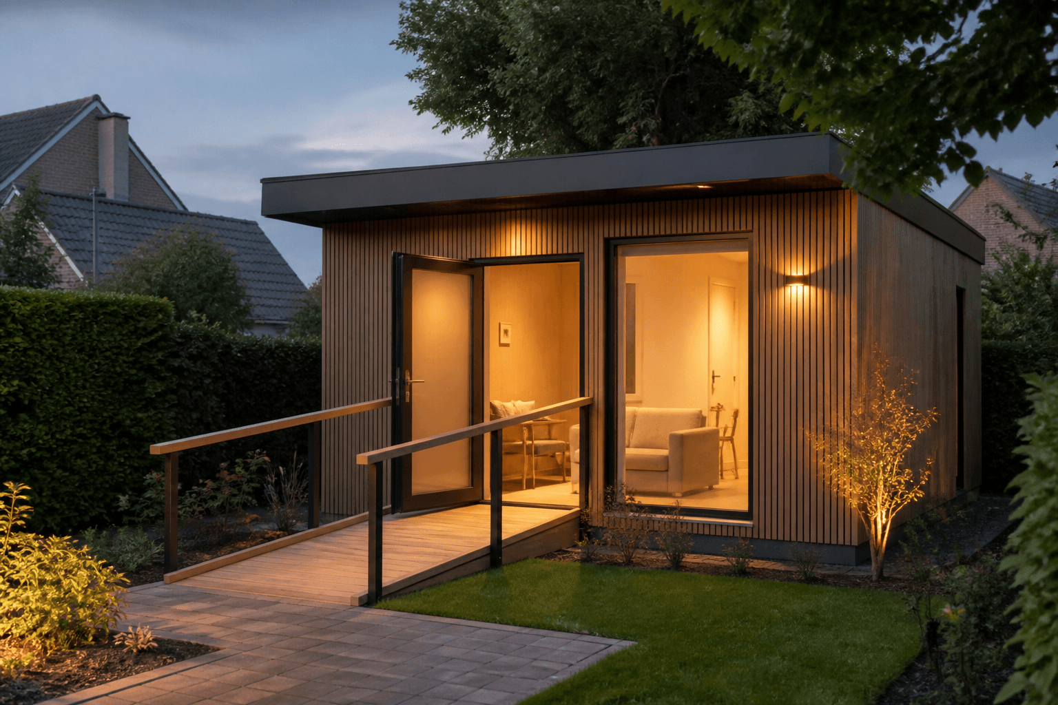 Zorgunit in de tuin, toegankelijk en comfortabel